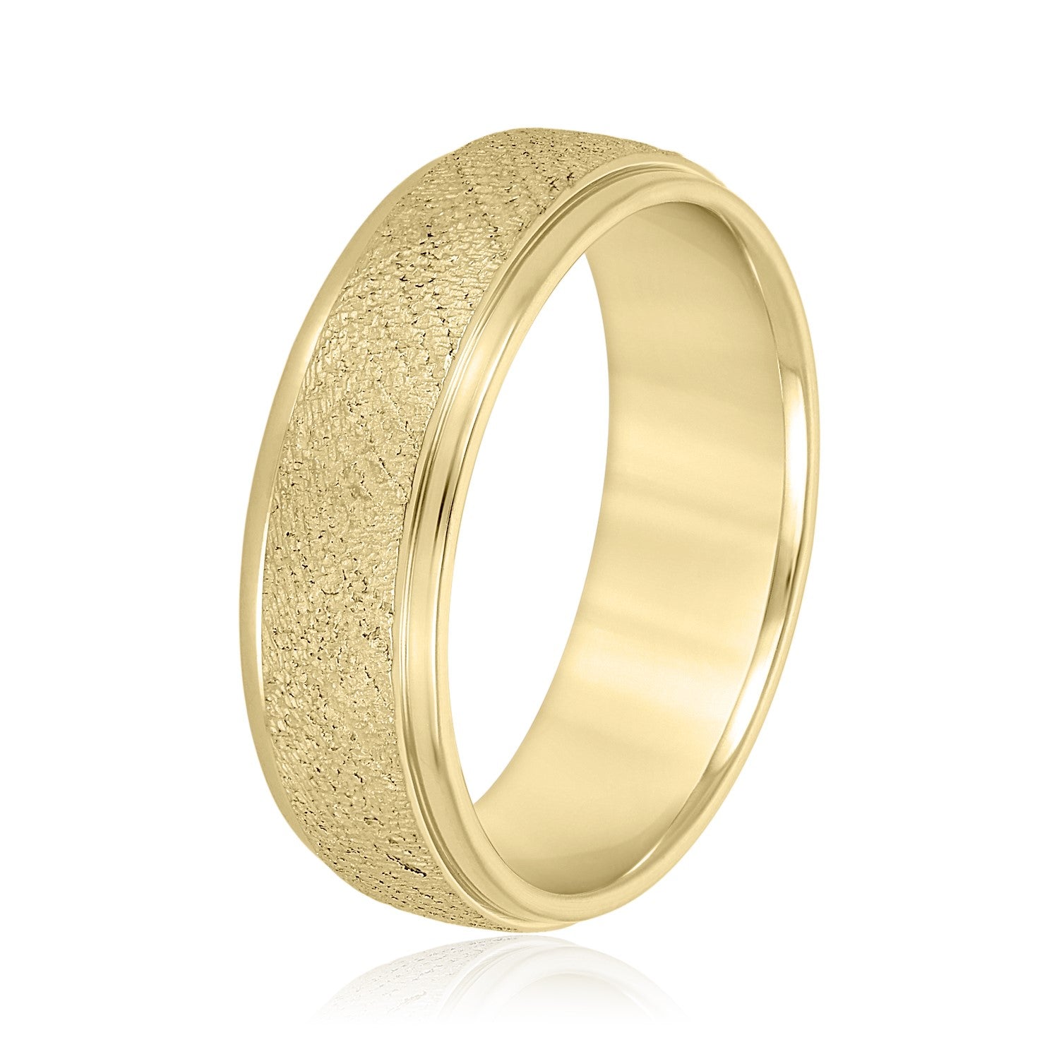 Men's Beveled Ring With Sandblasted Finish-VIRABYANI